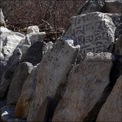 Mani stones in a row